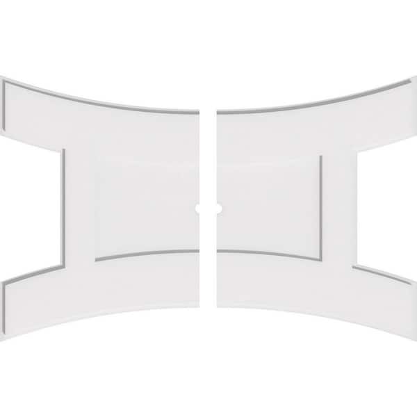 Ekena Millwork 40 in. W x 26-5/8 in. H x 1 in. ID x 1 in. P Haven Architectural Grade PVC Contemporary Ceiling Medallion (2-Piece)