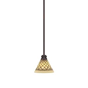 Albany 60-Watt 1-Light Espresso Shaded Pendant Light with Chocolate Icing Glass Shade, No Bulbs Included