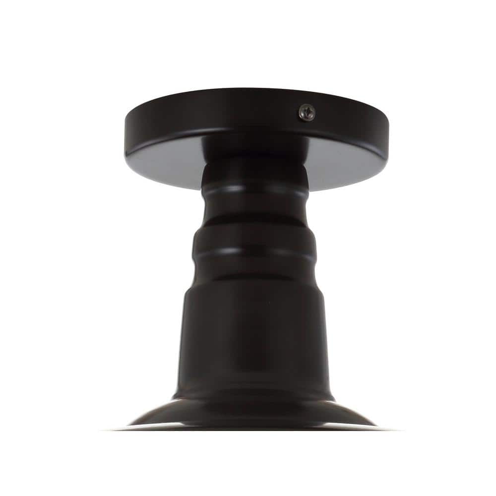 Cassidy 14" Black and Bronze Metal LED Semi-Flush Mount Light