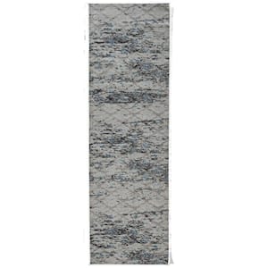Crop Trellis Grey and Charcoal 2 ft. x 10 ft. Runner Rug