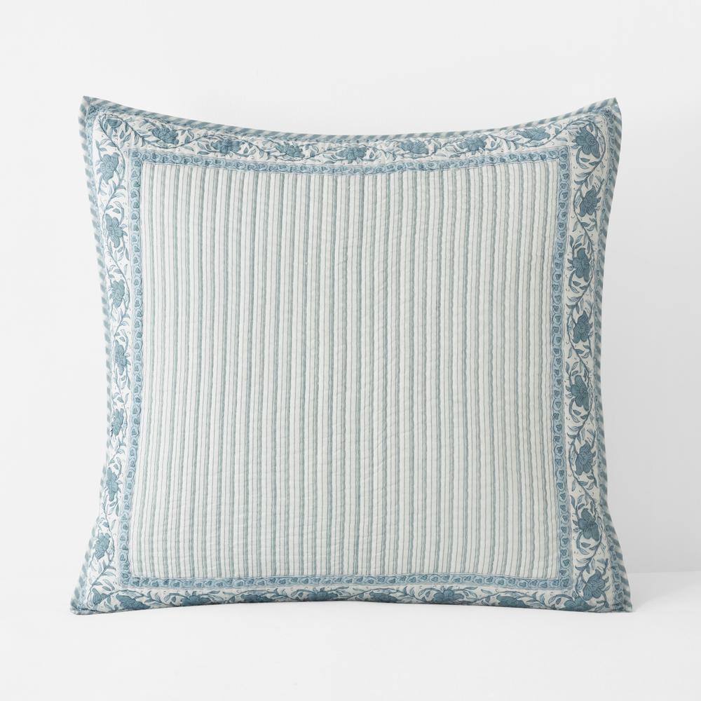 The Company Store Company Cotton Manesar Voile Quilted Blue/White