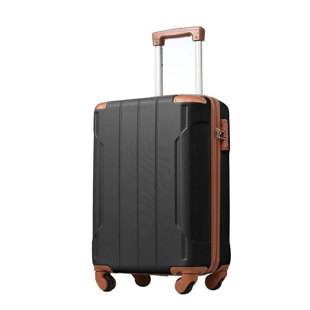 1-Piece Black Brown Lightweight ABS Plastic Hardshell Spinner TSA Lock Carry On Luggage Set durable construction price history on PriceWatchPro
