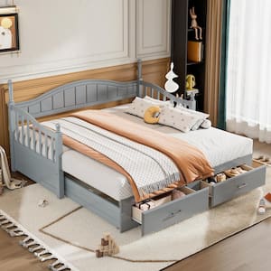 Reviews for Harper & Bright Designs Detachable Gray Twin Size Wood ...