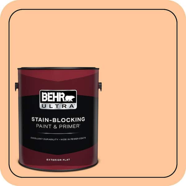 BEHR ULTRA 1 gal. #P230-4 Citrus Punch Flat Exterior Paint & Primer