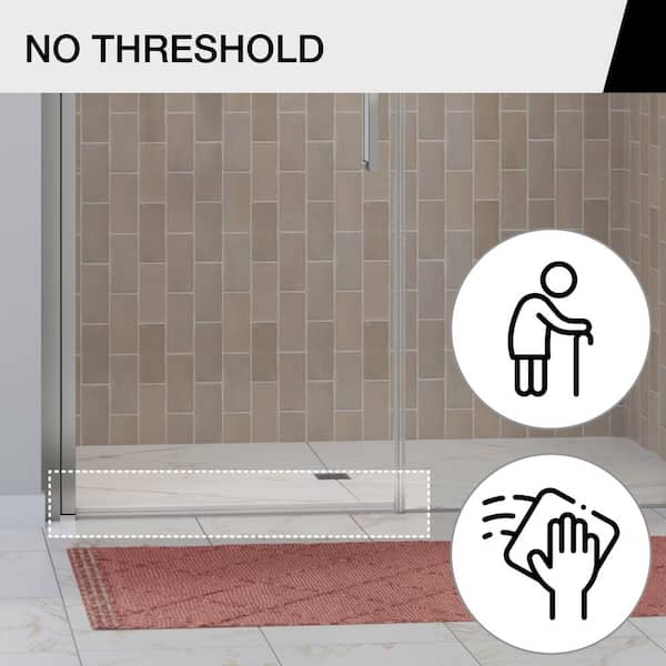 MAAX Manhattan 53 in. to 55 in. W in. x 68 in. H Frameless Pivot