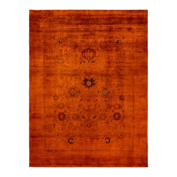 Vibrance Orange 9 ft. x 12 ft. Solid Wool Indoor Area Rug
