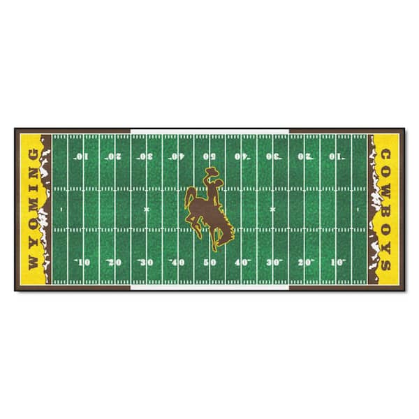 FANMATS Wyoming Cowboys Green 2 ft. x 6 ft. Field Runner Rug