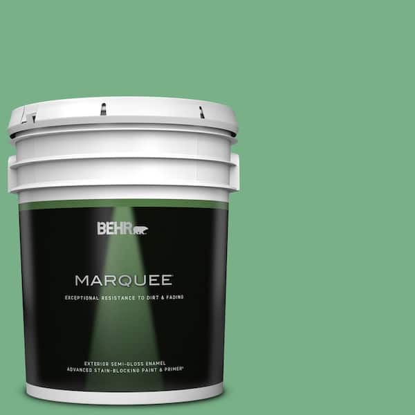 BEHR MARQUEE 5 gal. #M410-5 Green Bank Semi-Gloss Enamel Exterior Paint & Primer