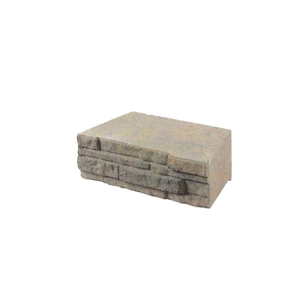 Oldcastle Ledge wall 12 in. x 4 in. x 7 in. Charcoal/Tan Concrete Retaining Wall Block (140-Piece Pallet)