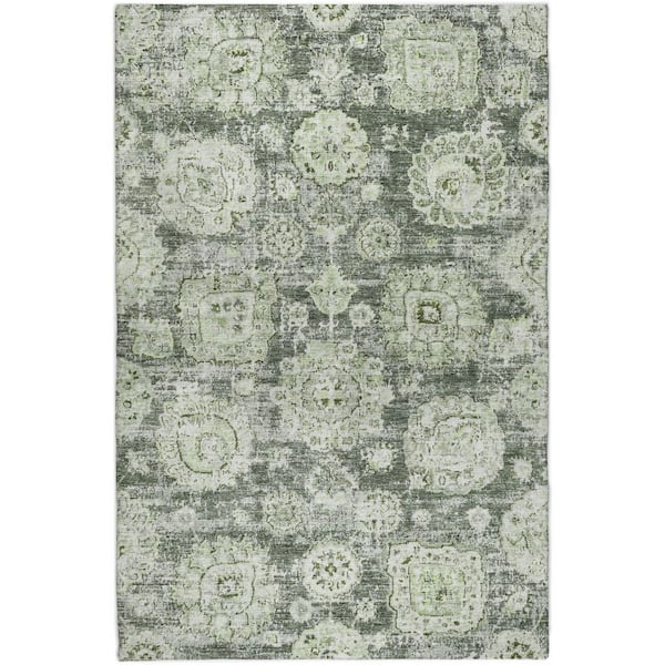 Dream Shag Premium Machine Washable Abstract ADS634 Aloe 9 ft. x 12 ft. Area Rug