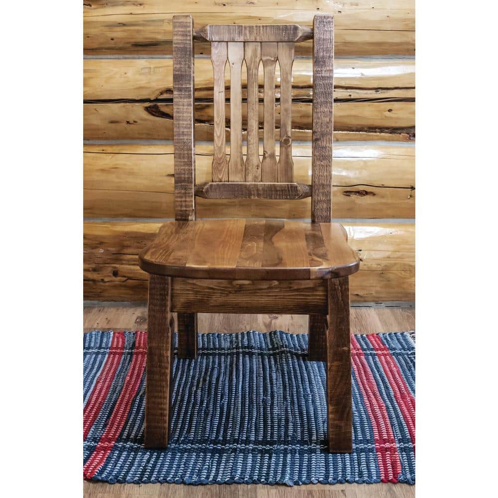 Early American Stained Wood High-Back Slat Side Chair