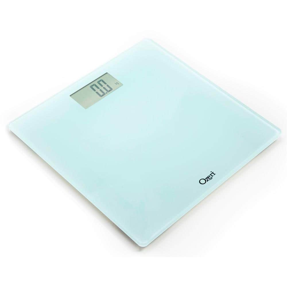 White Tempered Glass Digital Bathroom Scale with LCD Display