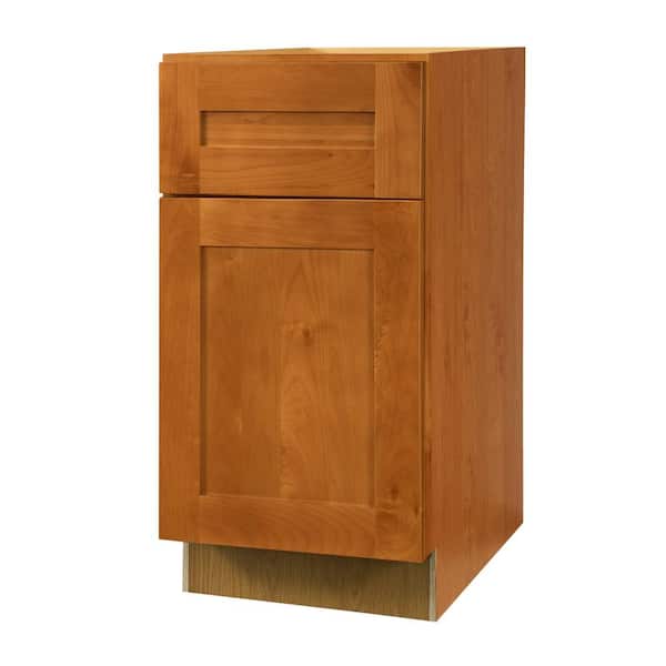 Home Decorators Collection Newport 18 in. W x 24 in. D x 34.5 in. H Assembled Plywood Base Kitchen Cabinet in Cinnamon with 2ROT Soft Close LH