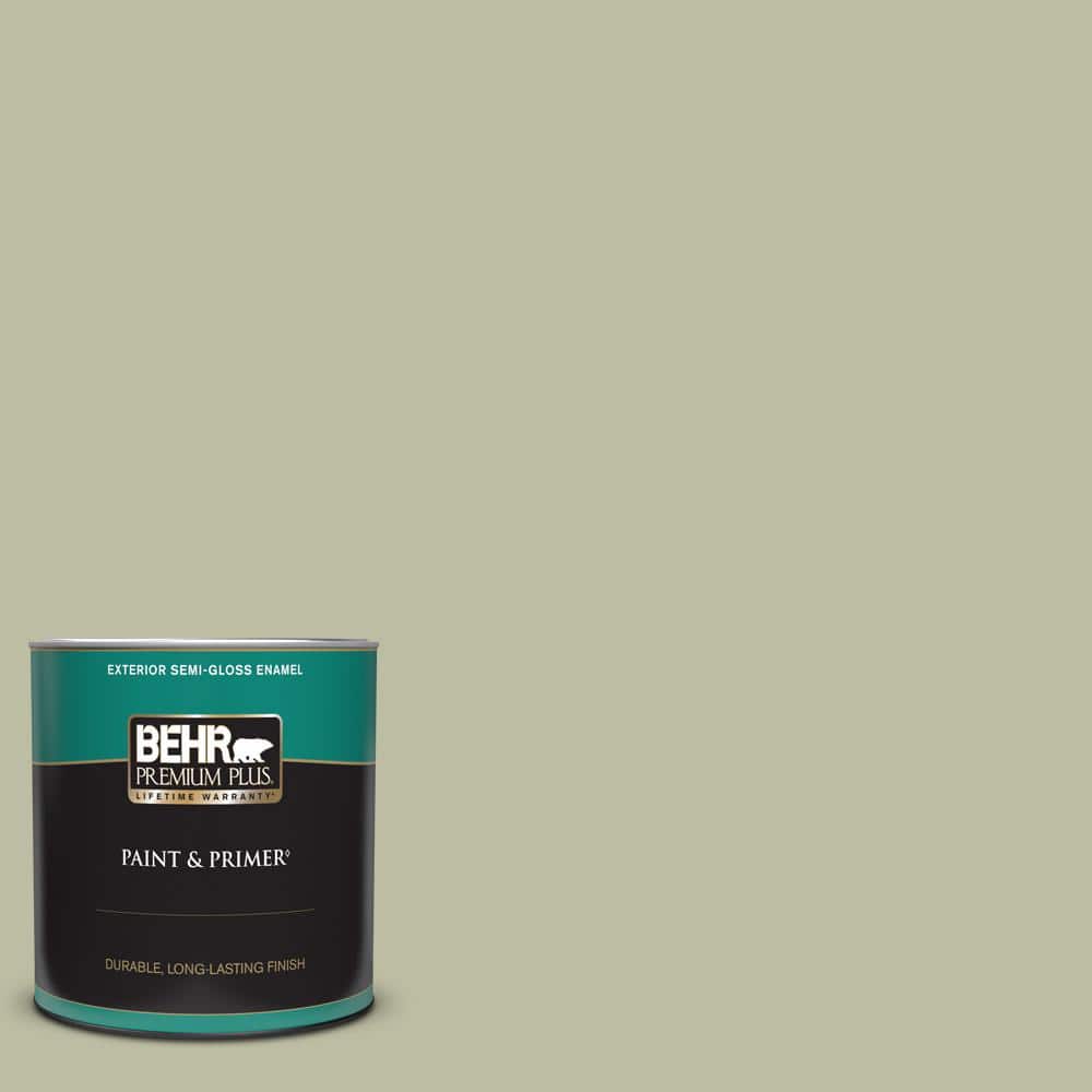 BEHR PREMIUM PLUS 1 qt. ICC57 Dried Thyme SemiGloss Enamel Exterior