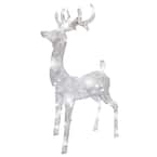 52 in. Silver Spun Glitter Elegant LED Morphing Buck Deer