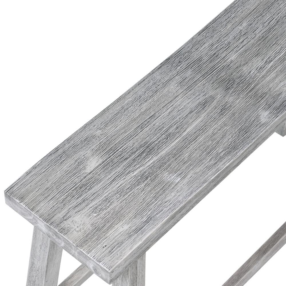 Sonoma 36" Storm Gray Wire-Brush Eco-Friendly Rubberwood Bench