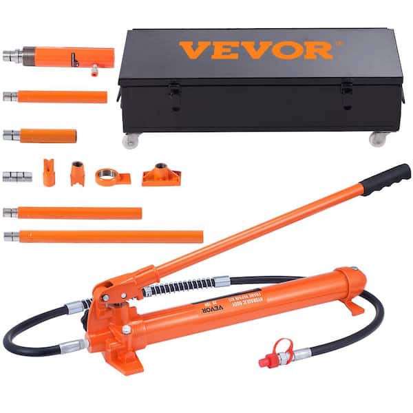 VEVOR 20 Ton Porta Power Hydraulic Jack Kit 44000 Lbs. Load Body Repair Tool with 4.6 ft. Oil Hose Carry Case for Automotive