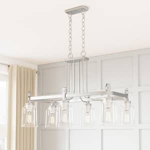 Knollwood 6-Light Brushed Nickel Chandelier with Clear Glass Shades