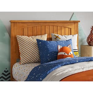 Nantucket Light Toffee Natural Bronze Twin Solid Wood Panel Headboard with Attachable Charger