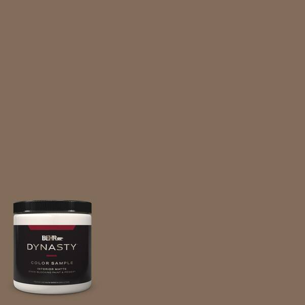 BEHR DYNASTY 8 oz. #MQ2-49 Kaffee One-Coat Hide Matte Stain-Blocking Interior/Exterior Paint & Primer Sample