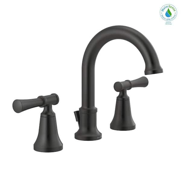 Delta Chamberlain 8 In Widespread 2 Handle Bathroom Faucet In Matte Black 35747lf Bl The Home Depot