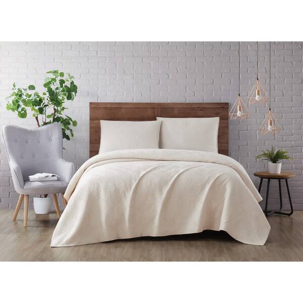 Brooklyn Loom Washed Rayon Basketweave 2-Piece Natural Twin XL Quilt Set