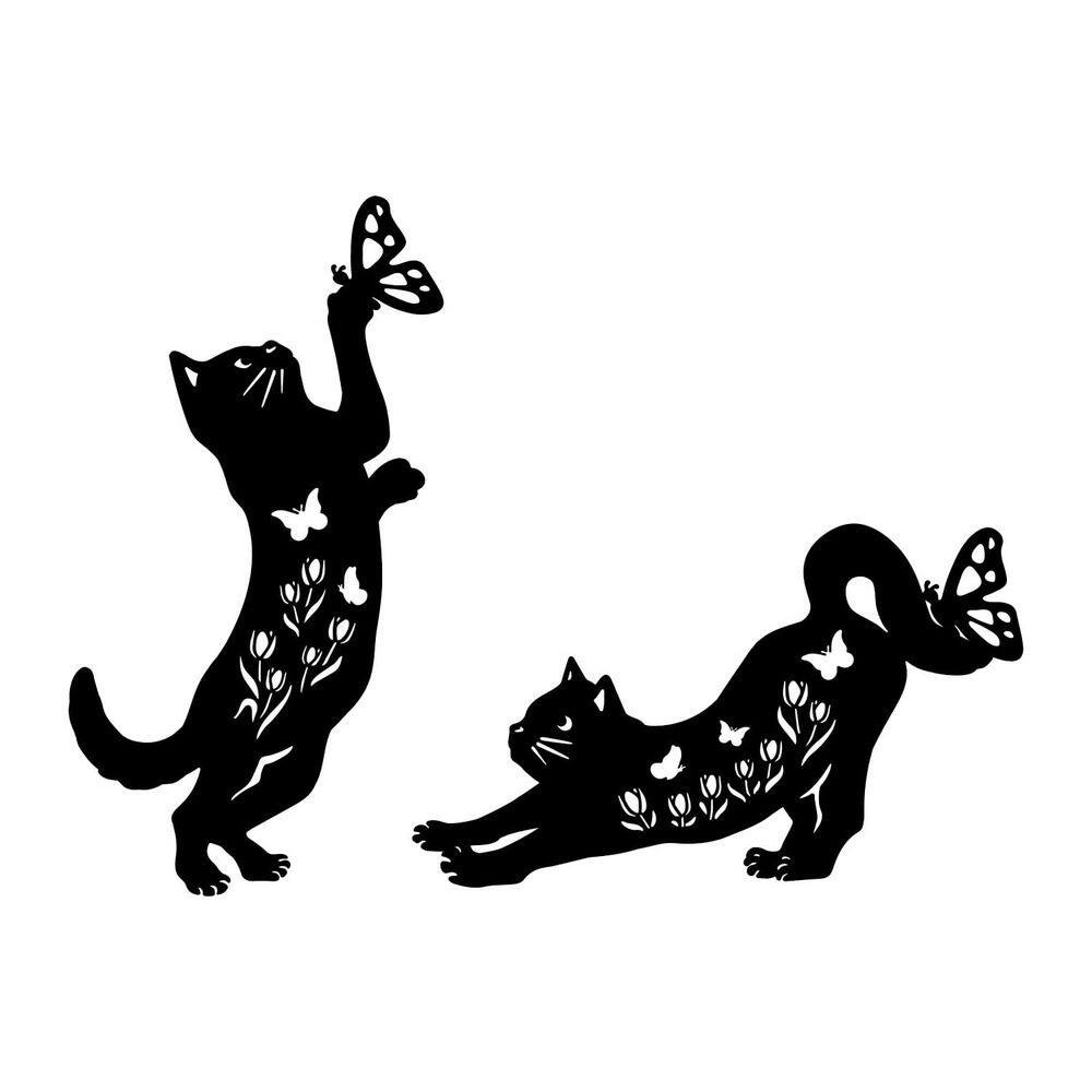 17.7 in. Black Metal Cat Silhouette Garden Stakes Outdoor Decorative Statues for Yard Patio Lawn Art Decor (2-Pack) price history on PriceWatchPro