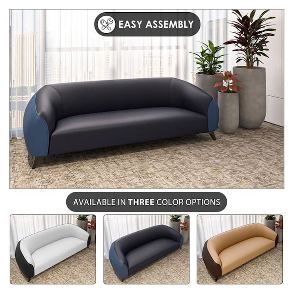 Leisuremod 3-Seater Sofa 74.01 in. Slope Arm Upholstered in
