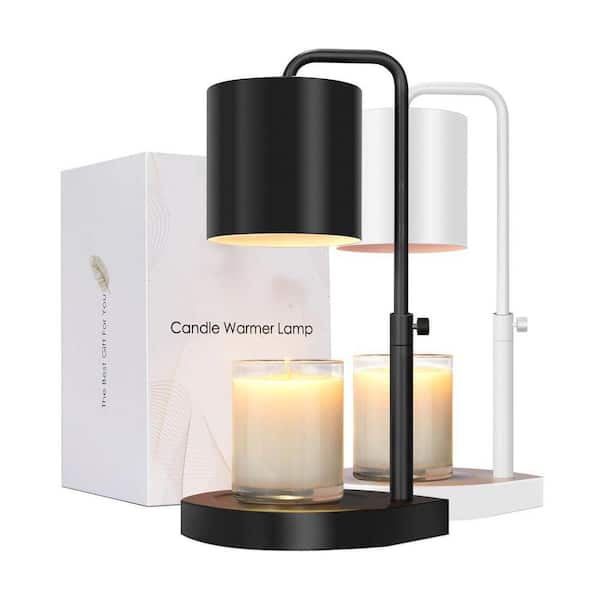 Black Adjustable Height Candle Warmer Lamp with Timer and Dimmer