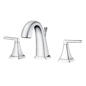Lotto 8 in. Widespread 2-Handle Bathroom Lavatory Faucet with Drain Assembly, Rust Resist in Polished Chrome