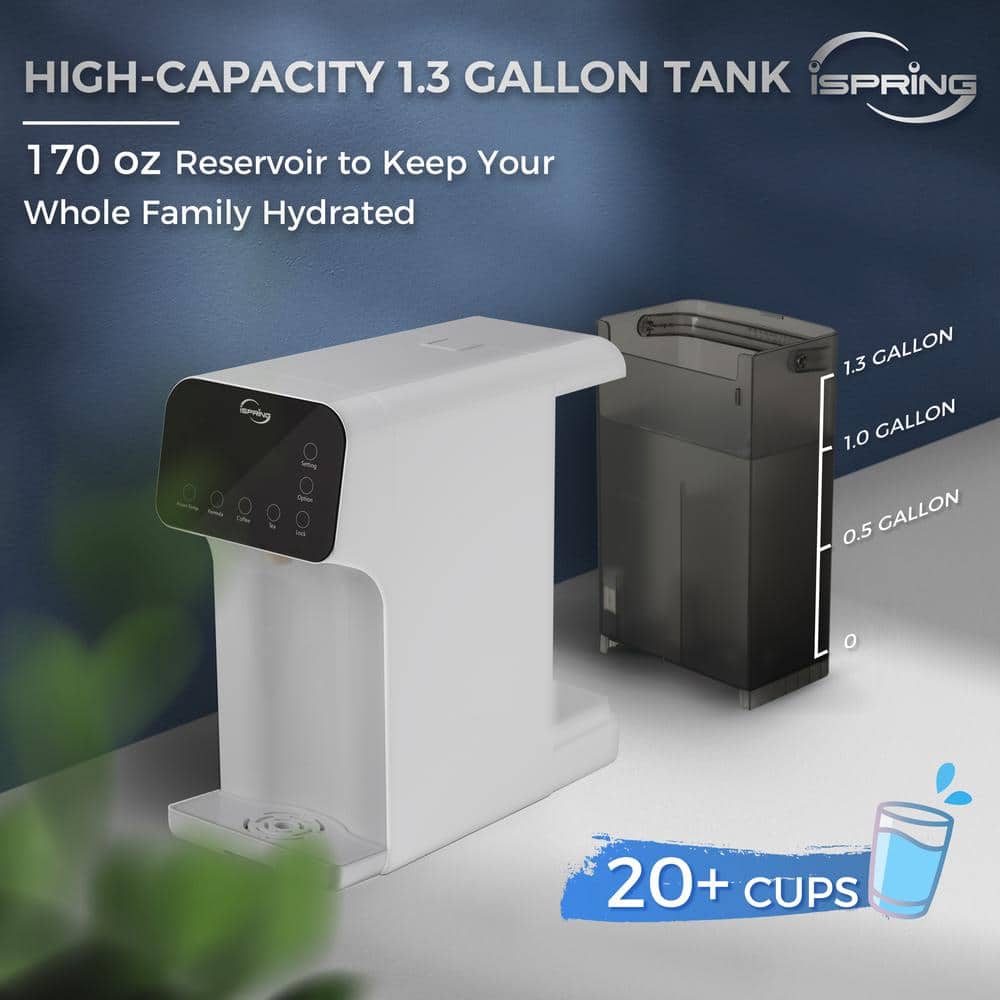 iSpring RCD100 5-Stage Countertop Reverse Osmosis System with UV and Instant Hot Water