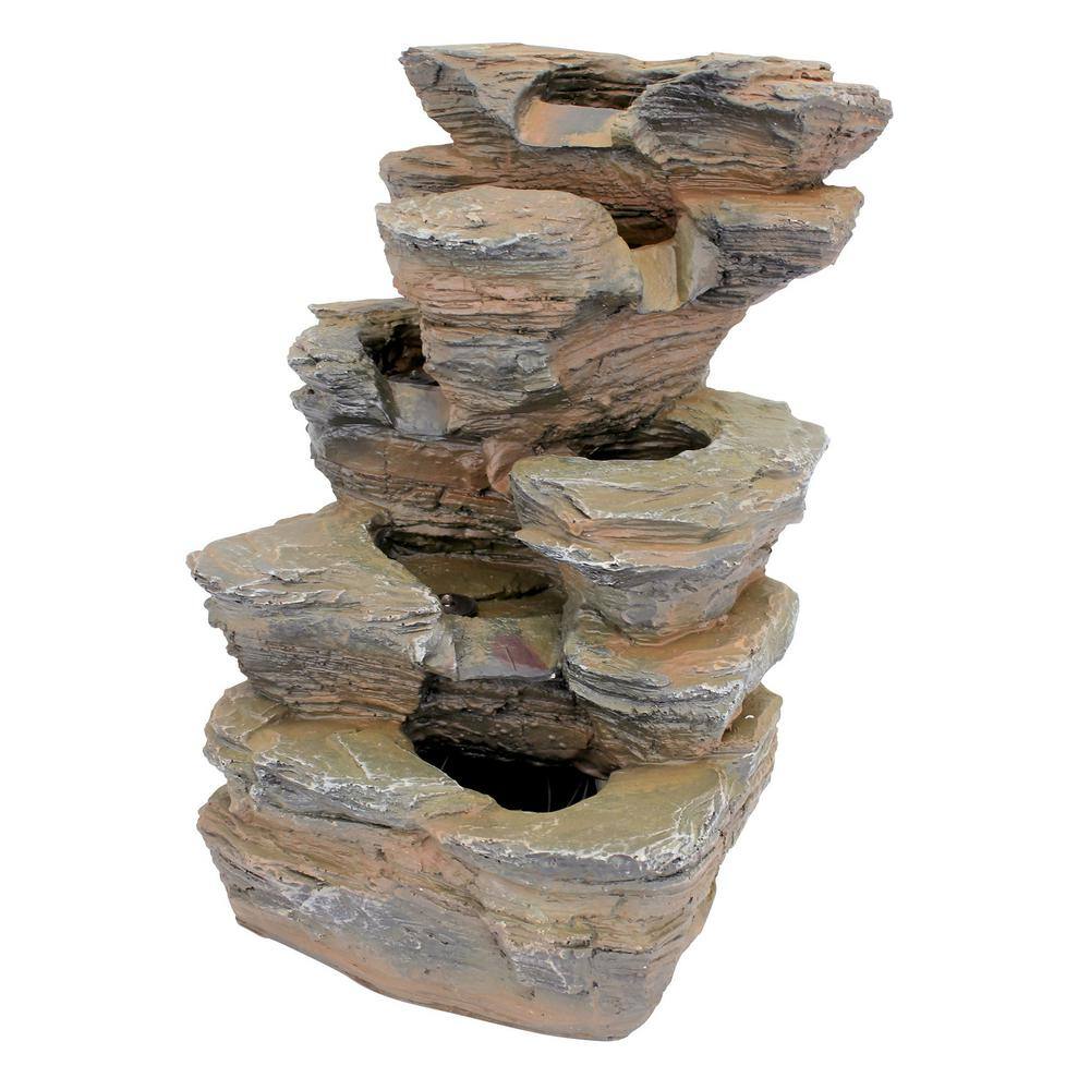 Devil's Thumb Falls LED Illuminated Resin Garden Fountain