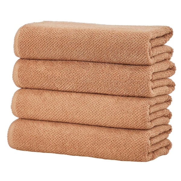 FRESHFOLDS Clay 4-Pack Cotton Quick-Dry Bath Towel Set