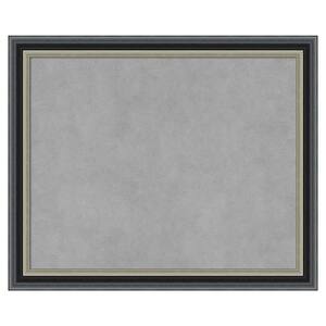 Theo Black Silver 23 in. x 19 in Framed Magnetic Board