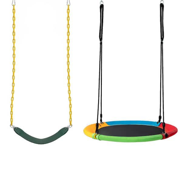 Handcrafted Painted Wooden Disc Tree Swing, Rope Included -  Canada