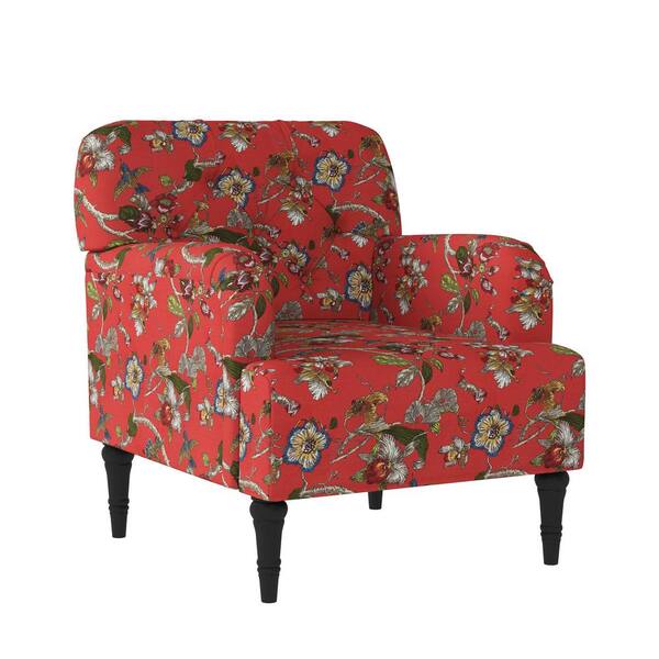 red floral chair