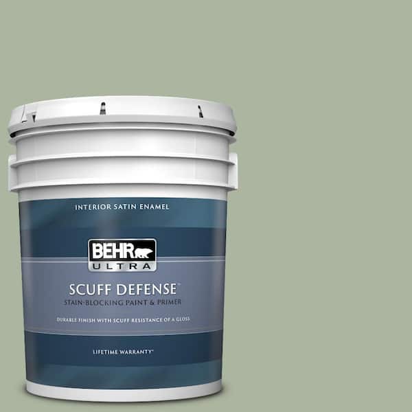 BEHR ULTRA 5 gal. #430E-3 Laurel Mist Extra Durable Satin Enamel Interior Paint & Primer