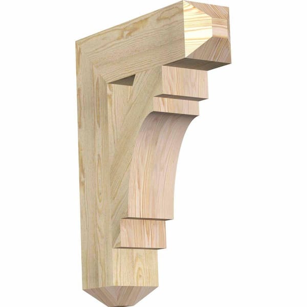 Ekena Millwork 6 in. x 30 in. x 22 in. Douglas Fir Merced Craftsman Rough Sawn Bracket