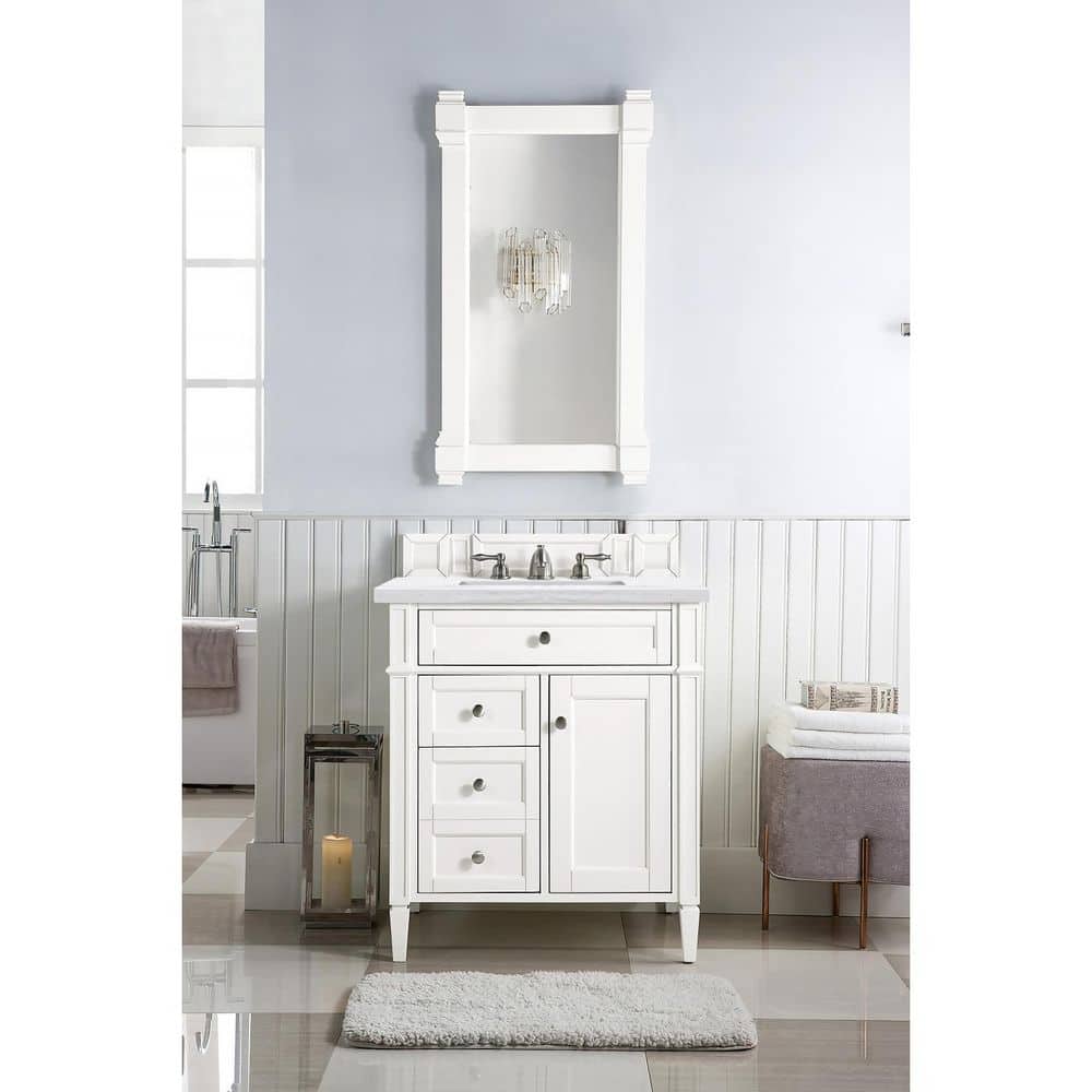 Brittany 30.0 in. W x 23.5 in. D x 34 in. H Single Bath Vanity in Bright White with Arctic Fall Solid Surface Top price history on PriceWatchPro