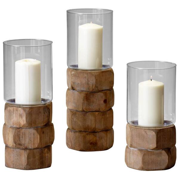 Filament Design Prospect 11.5 in. Natural Wood Candle Holder