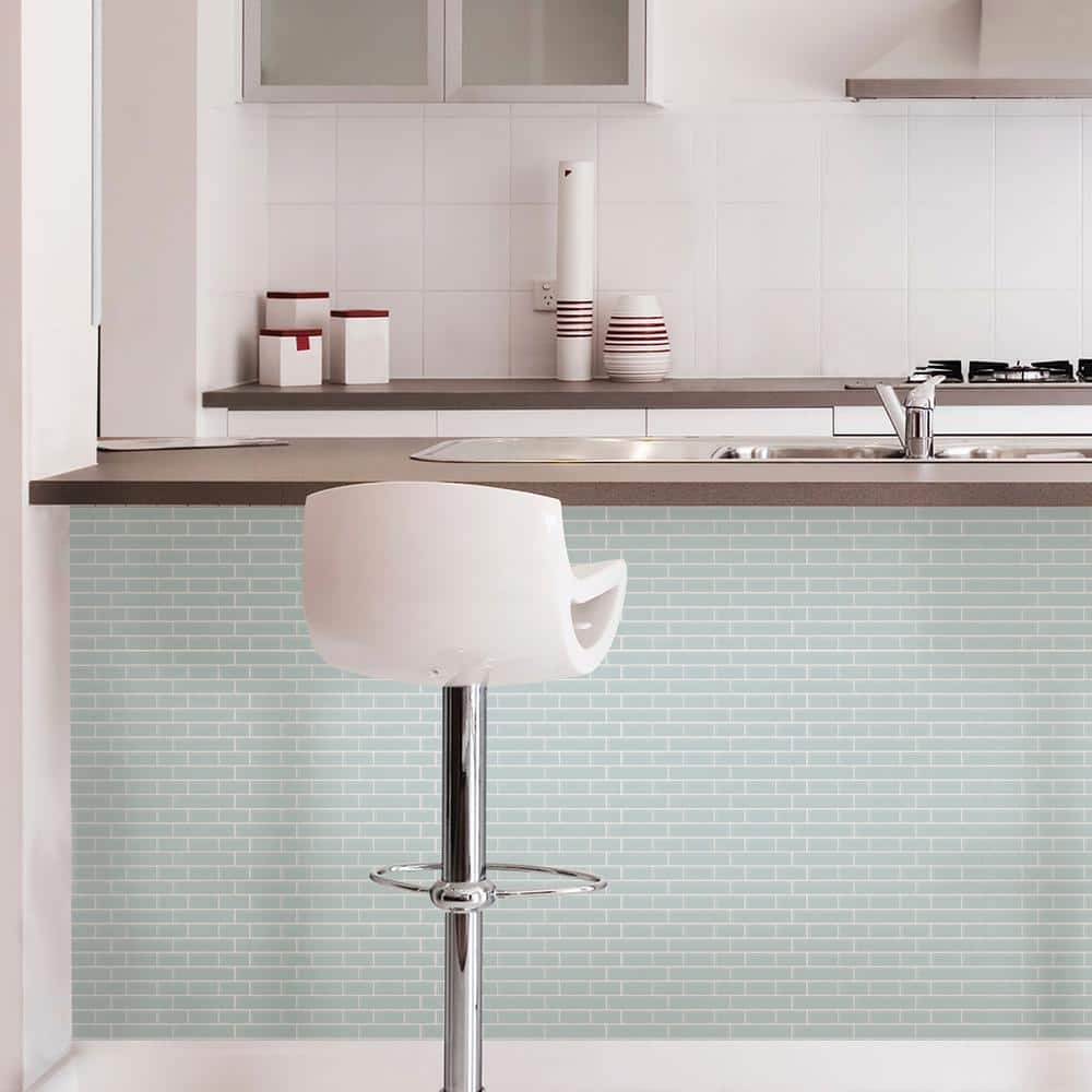 10.5'' W x 10.5'' L PVC Peel and Stick Subway Tile