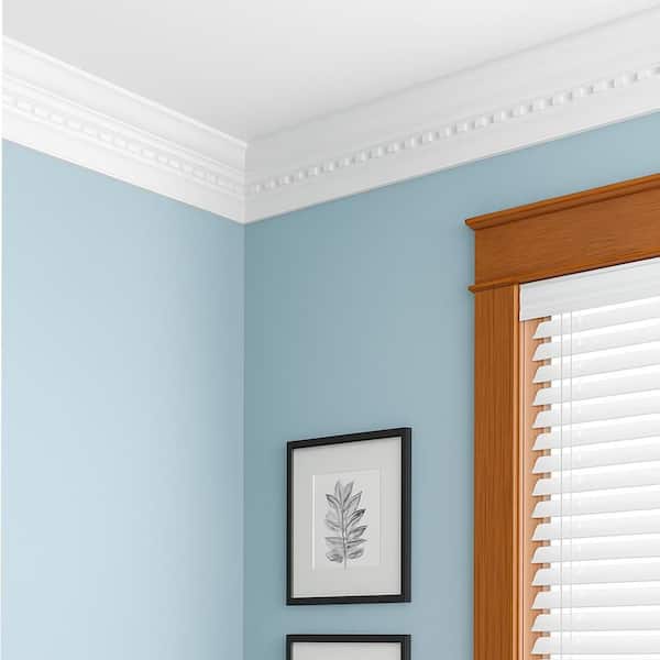 DM CM368D 9/16 in. x 3-5/8 in. Solid Pine Crown Molding with dentil styling