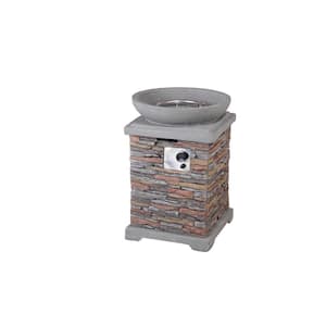 20.08 in. W x 29.33 in. H Outdoor Square MGO Propane Fire Pit with Lava Rocks