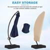 JEAREY 11 ft. L Outdoor Aluminum Curvy Cantilever Offset Hanging Patio Umbrella with Sandbag Base and Cover in Navy TJWT11-Navy