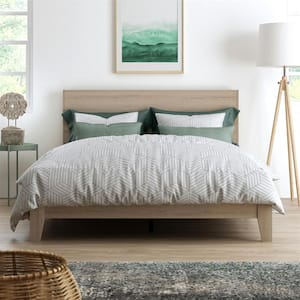 Layton Oslo Oak Brown Wood Frame Queen Platform Bed with Headboard