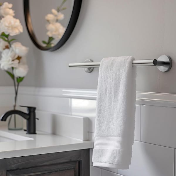 24 in. Wall mount Towel Bar in Stainless Steel Brushed Silver