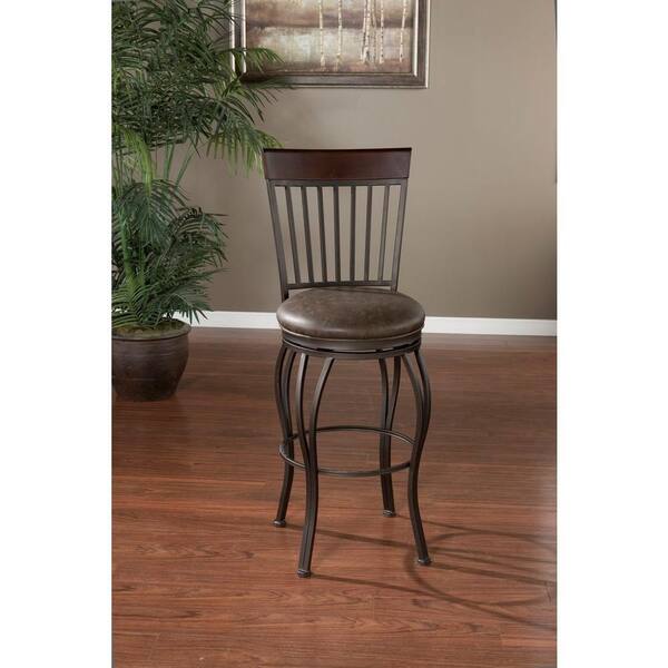 American Heritage Torrance 26 in. Pepper Cushioned Bar Stool