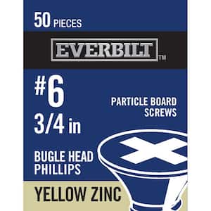 #6 x 3/4 in. Phillips Bugle Head Zinc Wood Screw (50 per Pack)