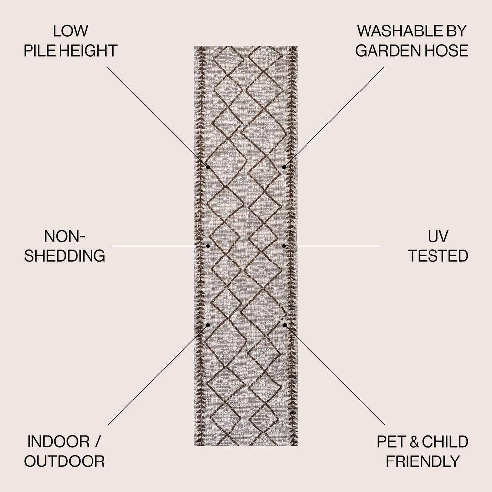 Handwoven Mid-Century Modern Beige/Brown Synthetic Area Rug