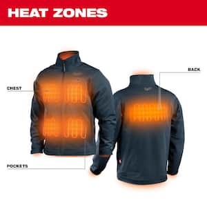 Men's Large M12 12V Lithium-Ion Cordless TOUGHSHELL Navy Blue Heated Jacket with (1) 3.0 Ah Battery and Charger